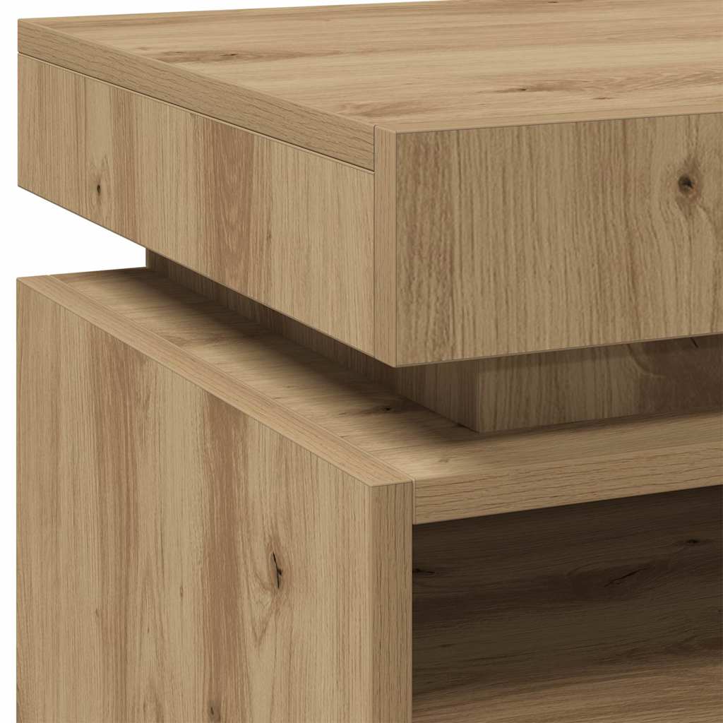 vidaXL Szafki nocne z LED, 2 szt., dąb artisan, 40x39x48,5 cm