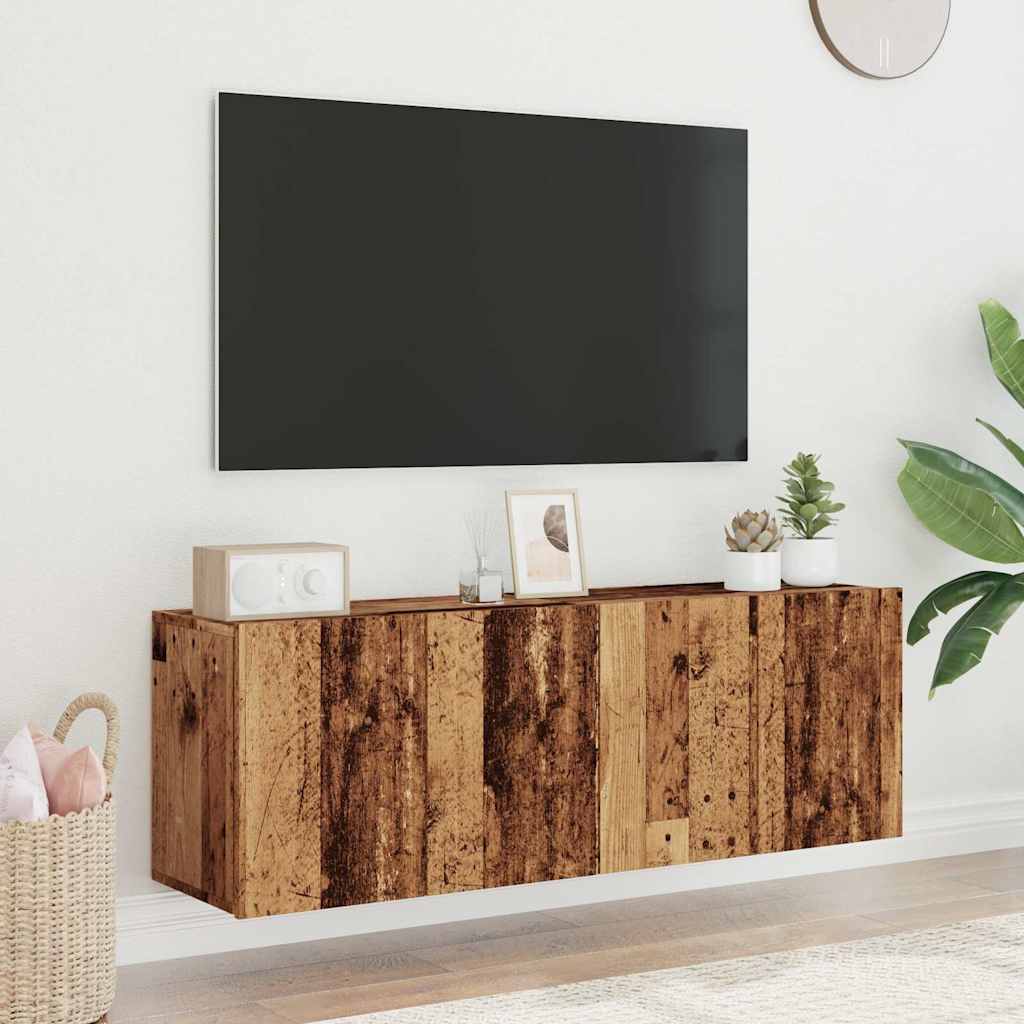 vidaXL Ścienne szafki TV, 2 szt., stare drewno, 60x30x41 cm