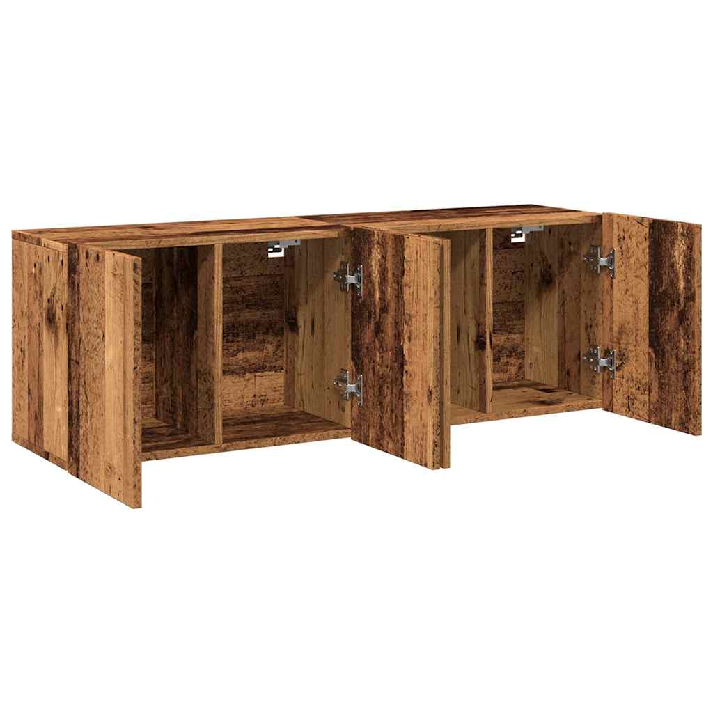 vidaXL Ścienne szafki TV, 2 szt., stare drewno, 60x30x41 cm