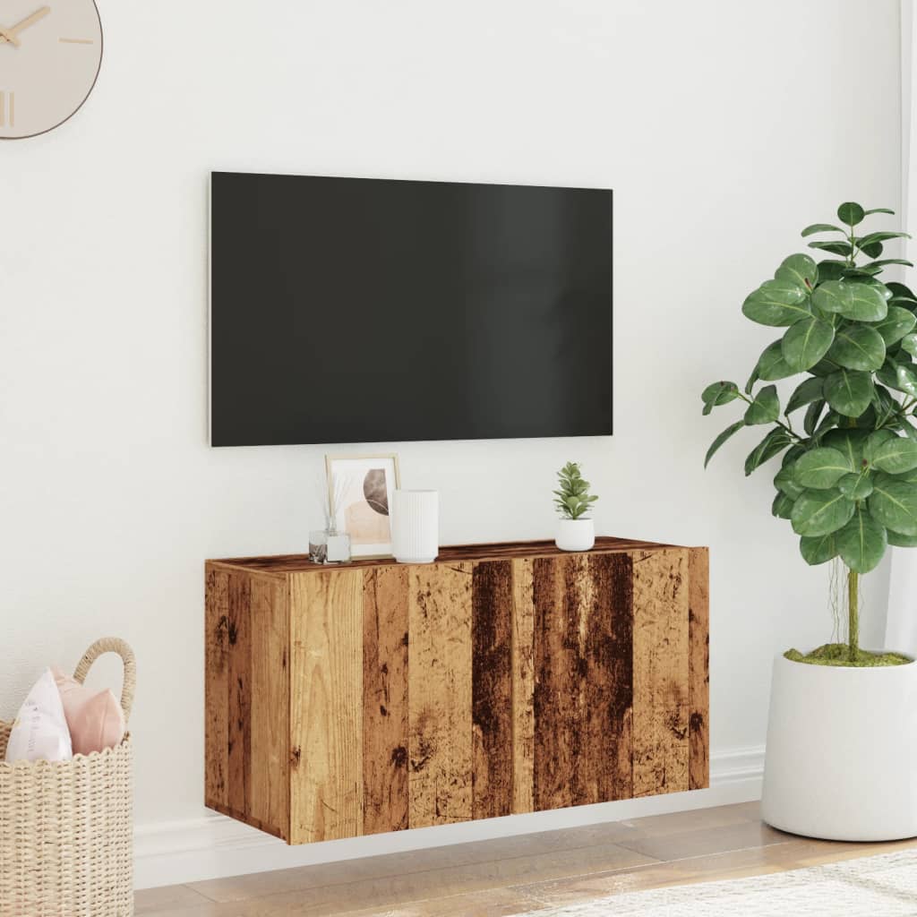 vidaXL Ścienna szafka TV, stare drewno, 80x30x41 cm