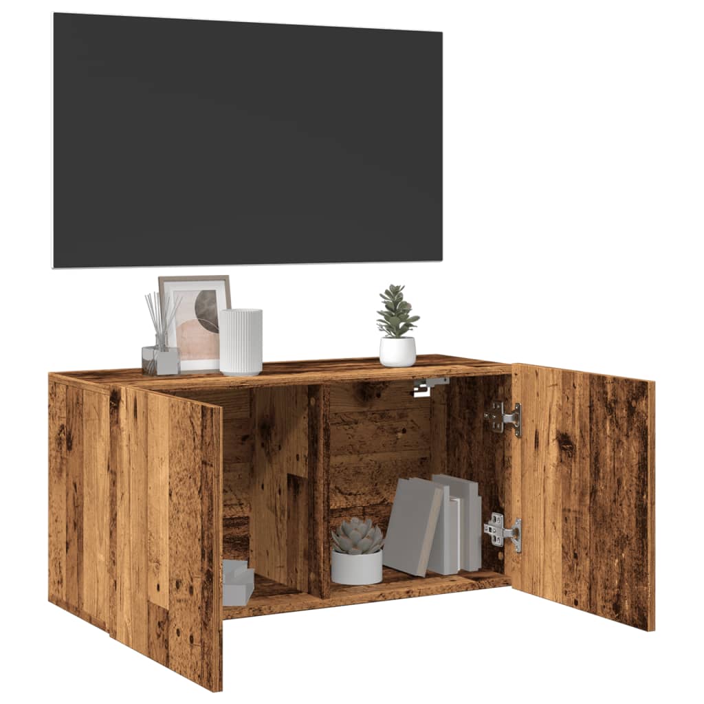 vidaXL Ścienna szafka TV, stare drewno, 80x30x41 cm