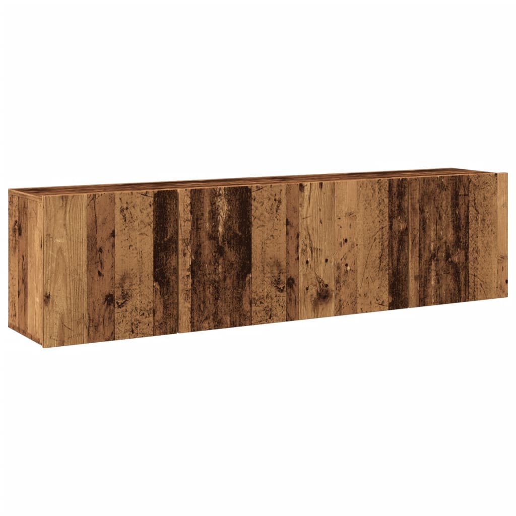 vidaXL Ścienne szafki TV, 2 szt., stare drewno, 80x30x41 cm