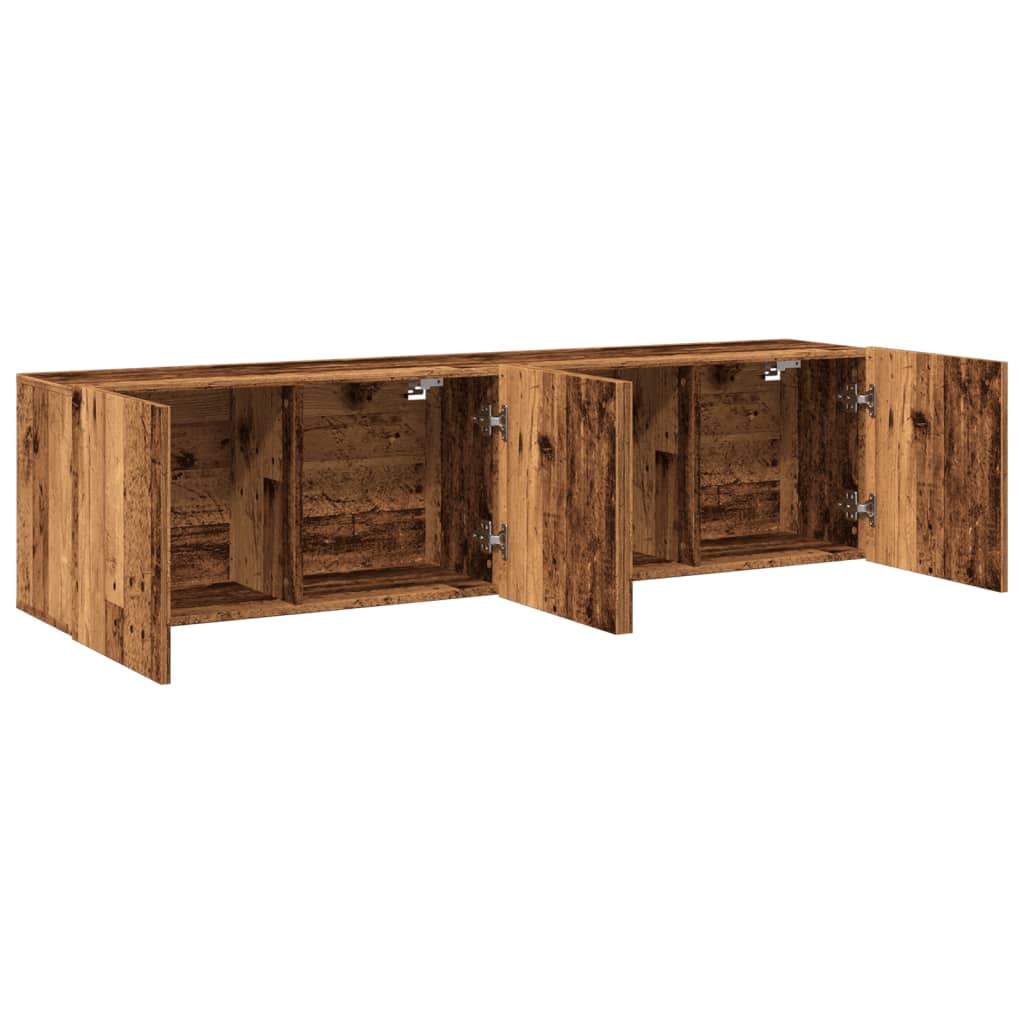 vidaXL Ścienne szafki TV, 2 szt., stare drewno, 80x30x41 cm
