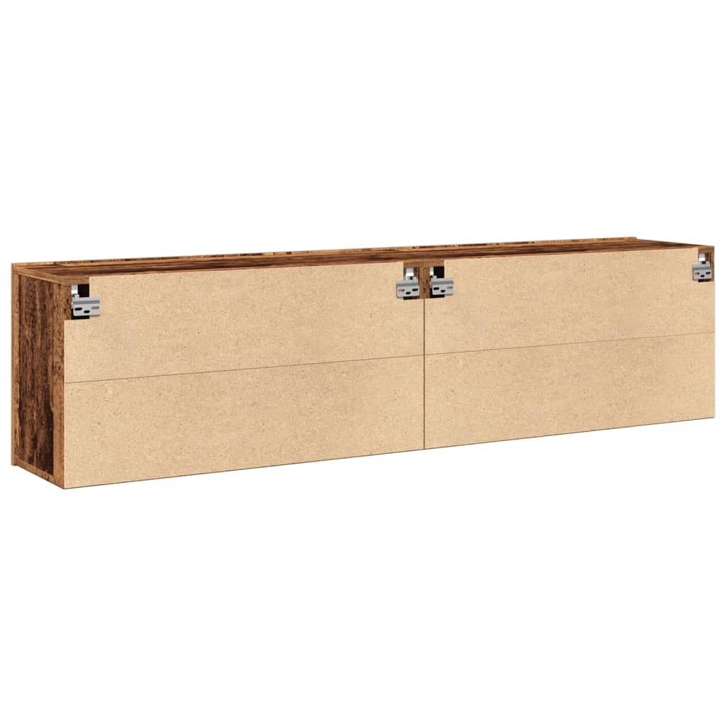vidaXL Ścienne szafki TV, 2 szt., stare drewno, 80x30x41 cm