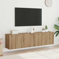 vidaXL Ścienne szafki TV, 2 szt., dąb artisian, 80x30x41 cm