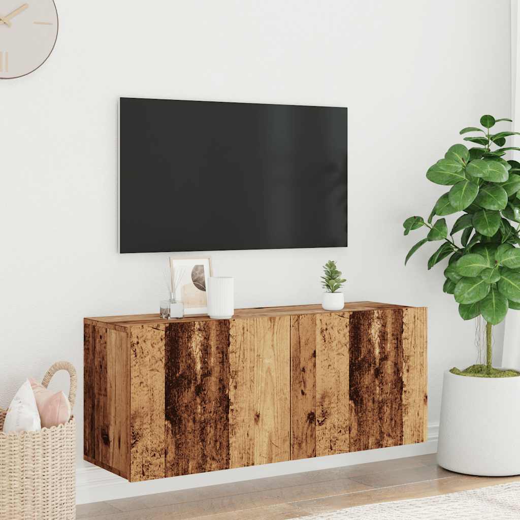 vidaXL Ścienna szafka TV, stare drewno, 100x30x41 cm