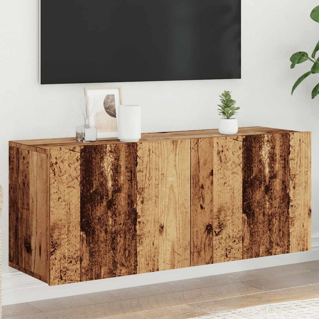 vidaXL Ścienna szafka TV, stare drewno, 100x30x41 cm