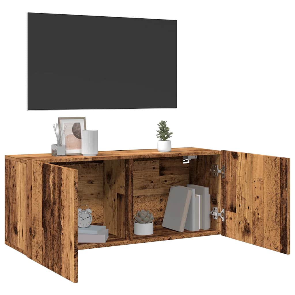 vidaXL Ścienna szafka TV, stare drewno, 100x30x41 cm