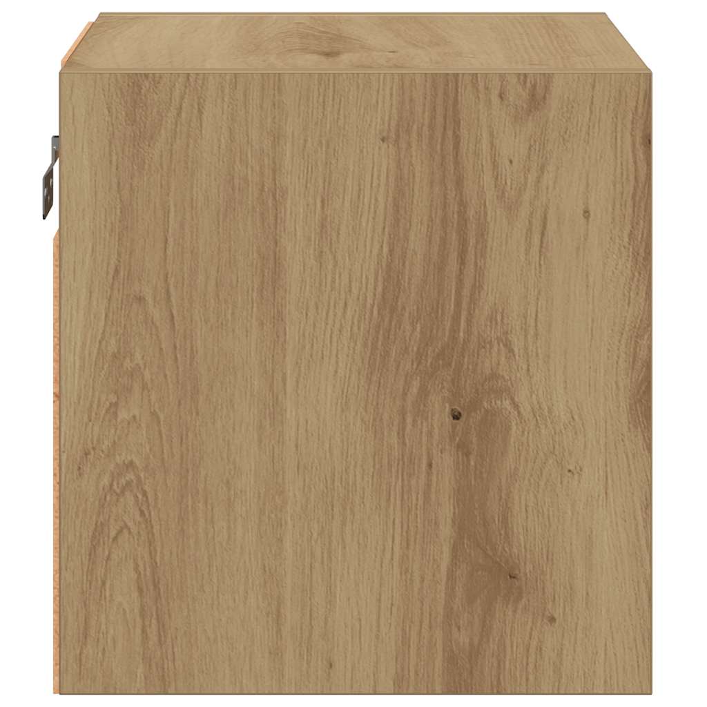 vidaXL Ścienna szafka TV z LED, dąb artisan, 30x28,5x30 cm