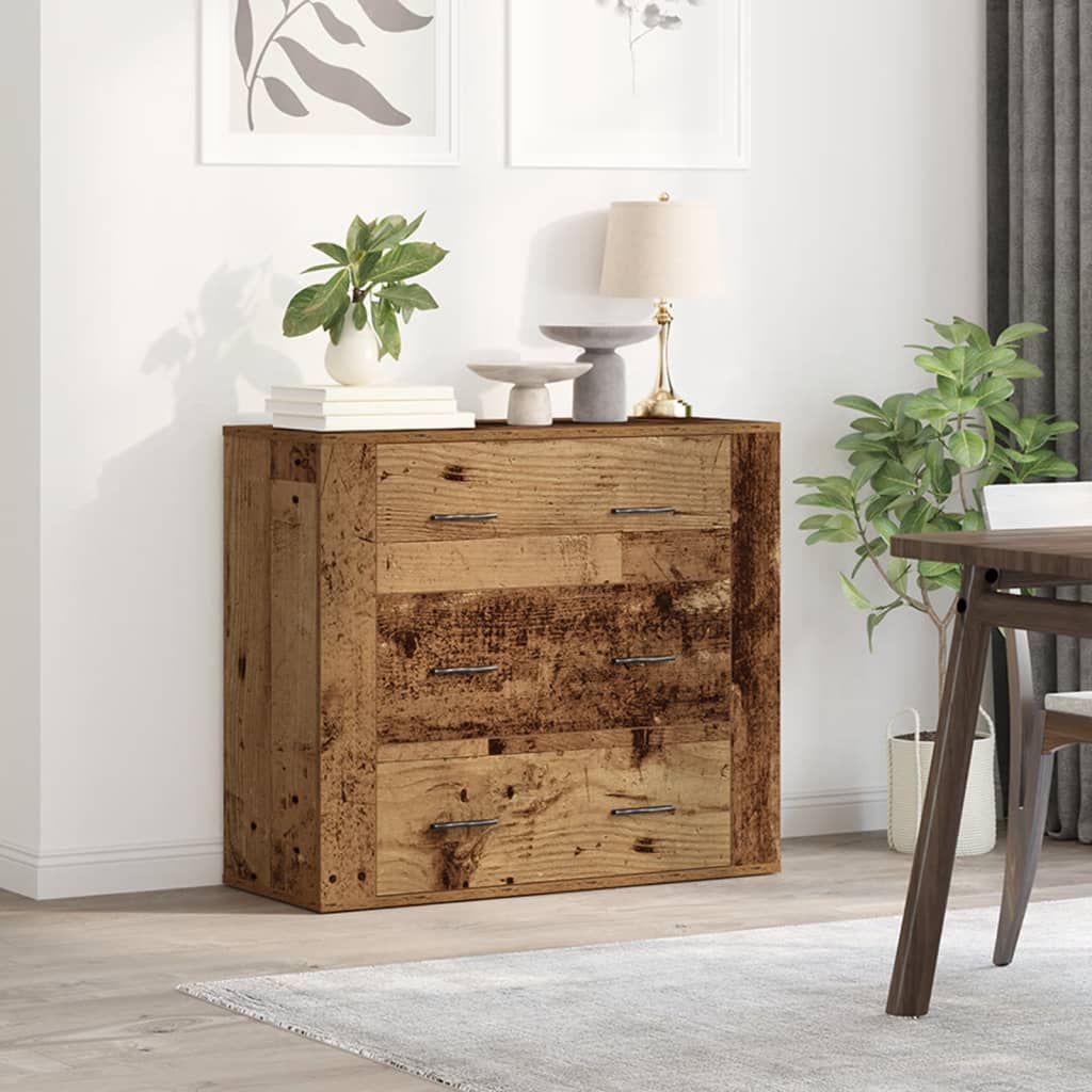 vidaXL Szafka, stare drewno, 80x33x70 cm, materiał drewnopochodny