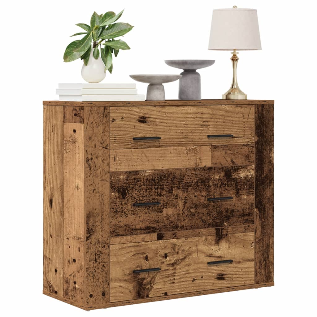 vidaXL Szafka, stare drewno, 80x33x70 cm, materiał drewnopochodny