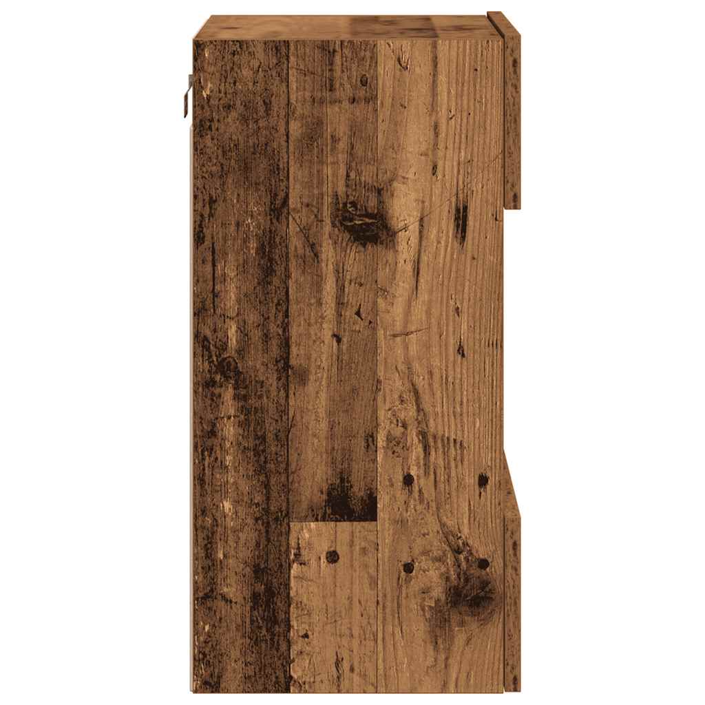 vidaXL Szafki wiszące z oświetleniem LED do telewizora, 2 szt., stare drewno, 40x30x60,5 cm