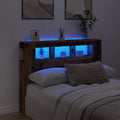 vidaXL Wezgłowie łóżka z LED, stare drewno, 140x18,5x103,5 cm