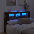 vidaXL Wezgłowie łóżka z LED, stare drewno, 160x18,5x103,5 cm