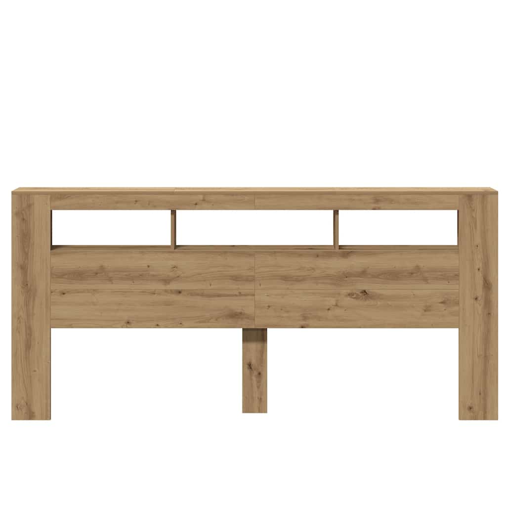 vidaXL Wezgłowie łóżka z LED, dąb artisan, 220x18,5x103,5 cm