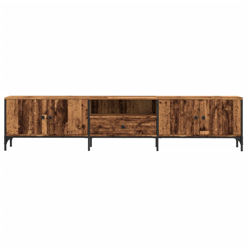 vidaXL Szafka pod TV, z szufladą, stare drewno, 200x25x44 cm