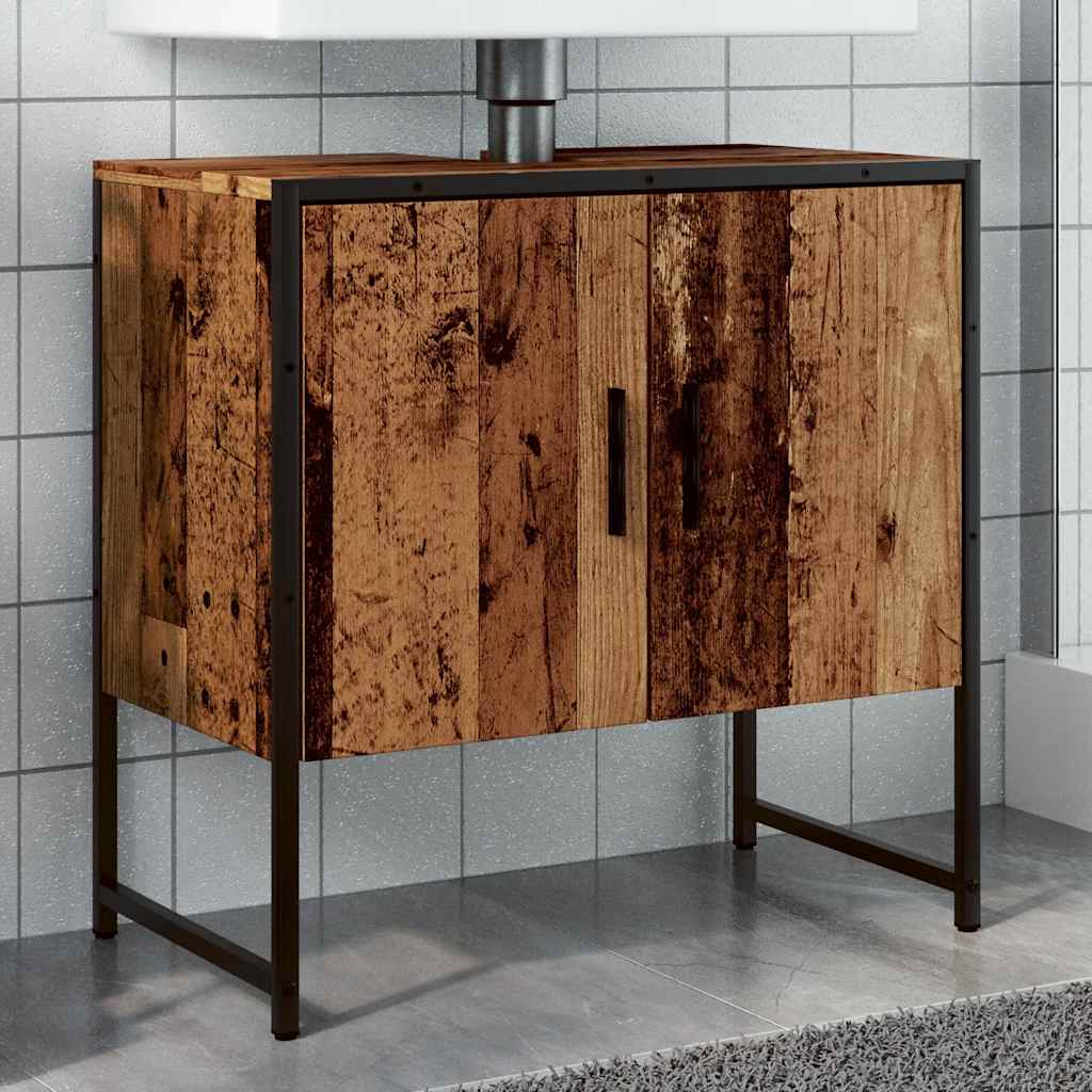 vidaXL Szafka pod umywalkę, stare drewno, 60x33x60 cm