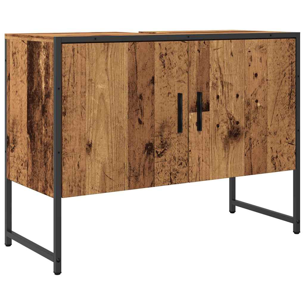vidaXL Szafka pod umywalkę łazienkową, stare drewno, 80x33x60 cm