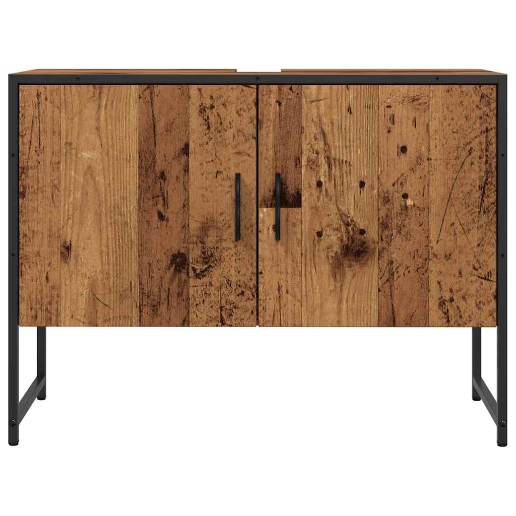 vidaXL Szafka pod umywalkę łazienkową, stare drewno, 80x33x60 cm