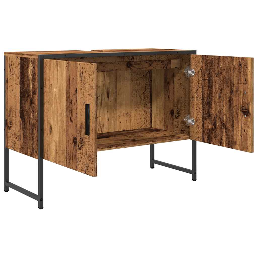 vidaXL Szafka pod umywalkę łazienkową, stare drewno, 80x33x60 cm
