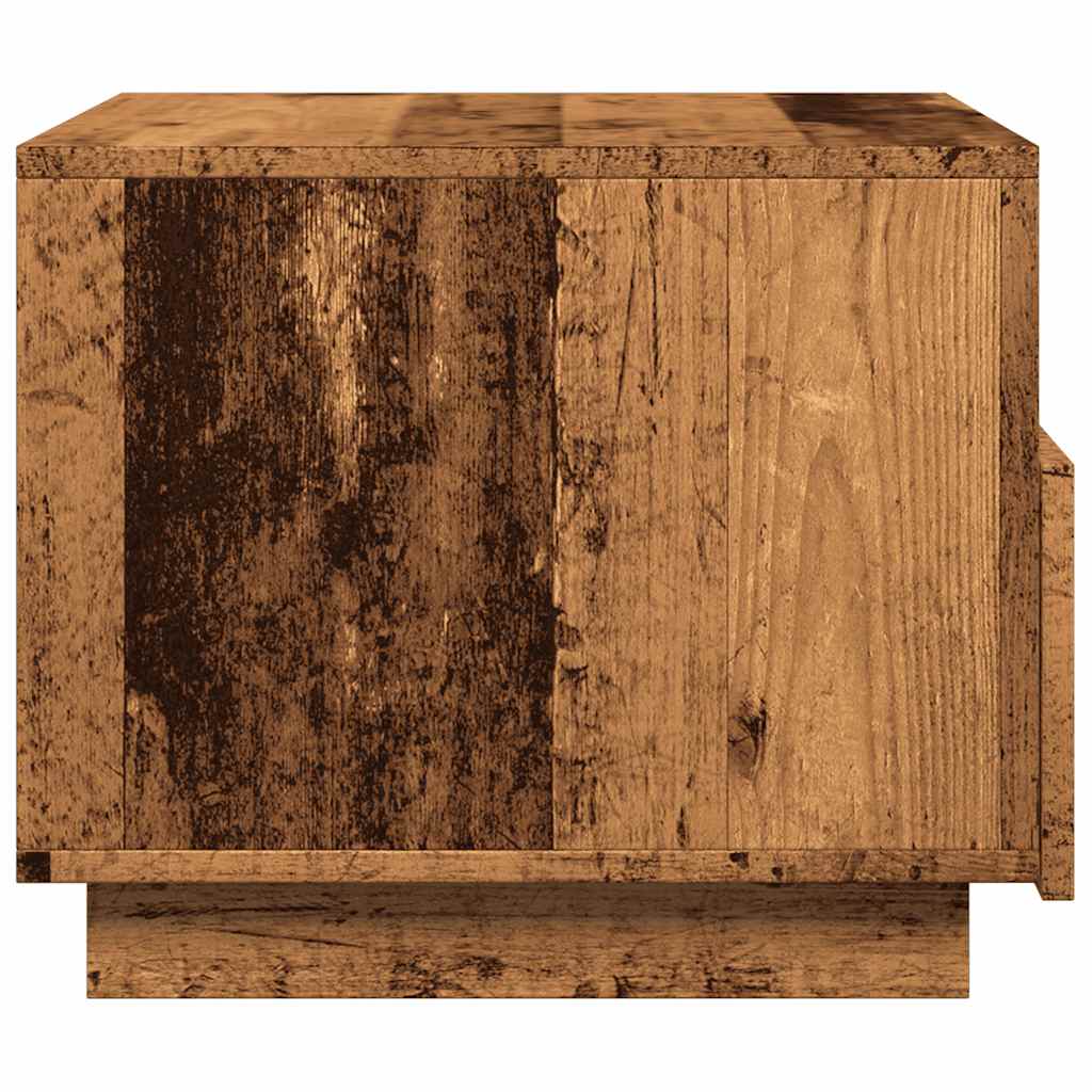 vidaXL Stolik kawowy z oświetleniem LED, stare drewno, 50x49x40 cm