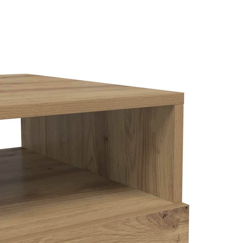 vidaXL Stolik kawowy z oświetleniem LED, dąb artisan, 90x49x40 cm