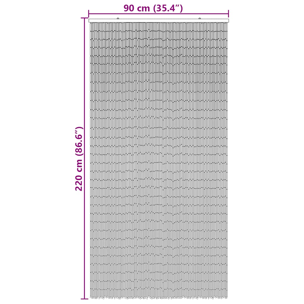 vidaXL Zasłona przeciw owadom z nadrukiem bambusowym 90x220 cm Bambus