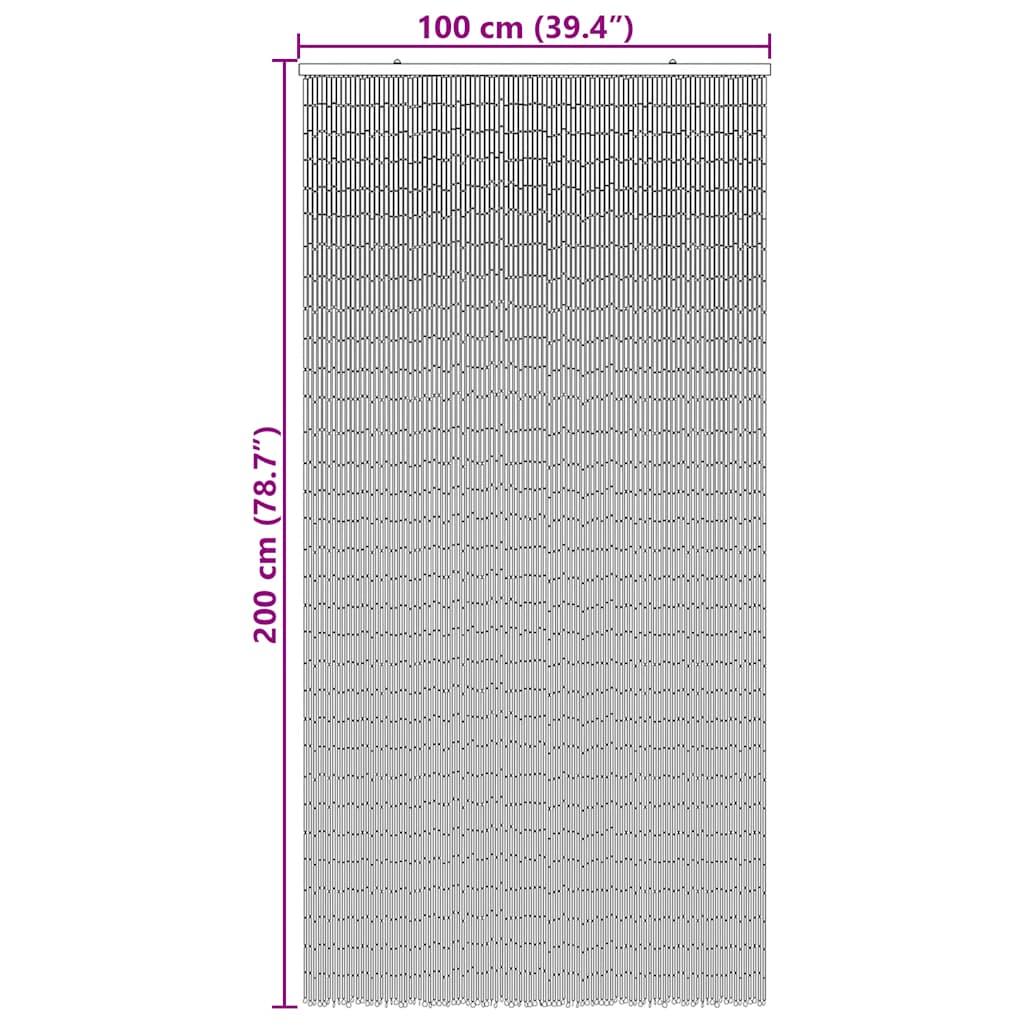 vidaXL Zasłona przeciw owadom z nadrukiem bambusowym 100x200 cm Bambus