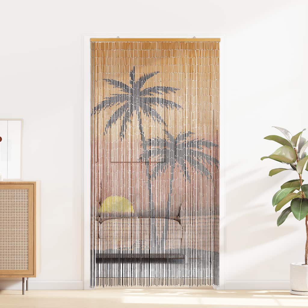 vidaXL Zasłona do drzwi z motywem owadów Palma 100x220 cm Bambus