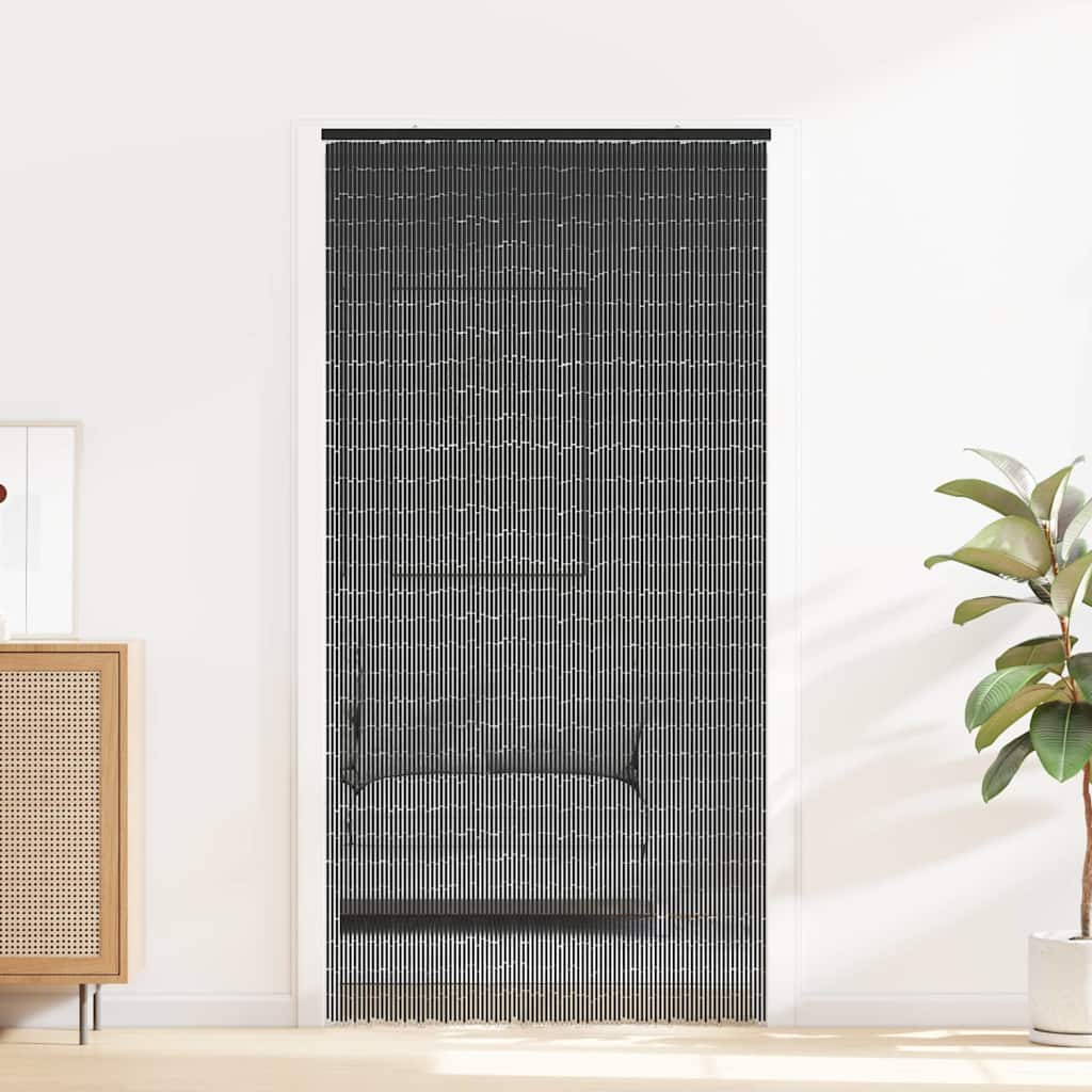vidaXL Zasłona do drzwi przeciw owadom Ciemnoszara 90x220 cm Bambus