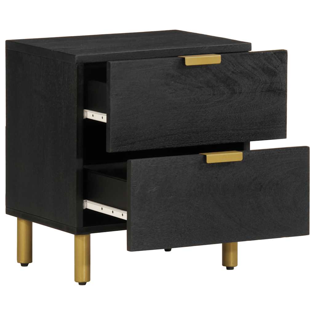 vidaXL Szafka nocna, czarna, 40x33x46 cm, lite drewno mango