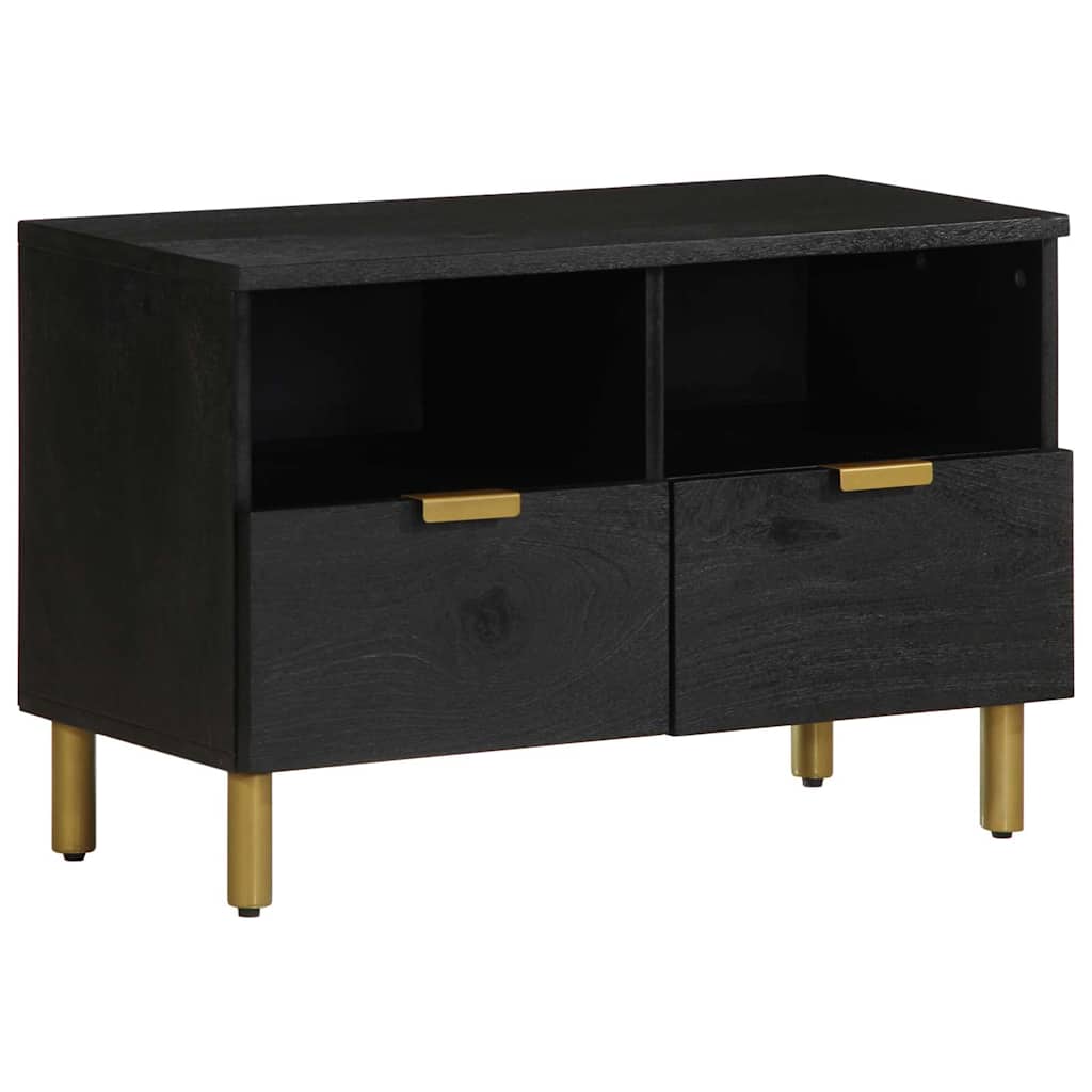 vidaXL Szafka pod TV, czarna, 70x33x46 cm, materiał drewnopochodny