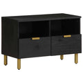 vidaXL Szafka pod TV, czarna, 70x33x46 cm, materiał drewnopochodny