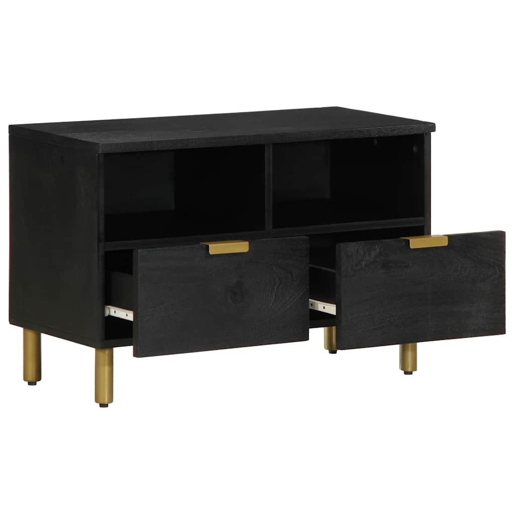 vidaXL Szafka pod TV, czarna, 70x33x46 cm, materiał drewnopochodny