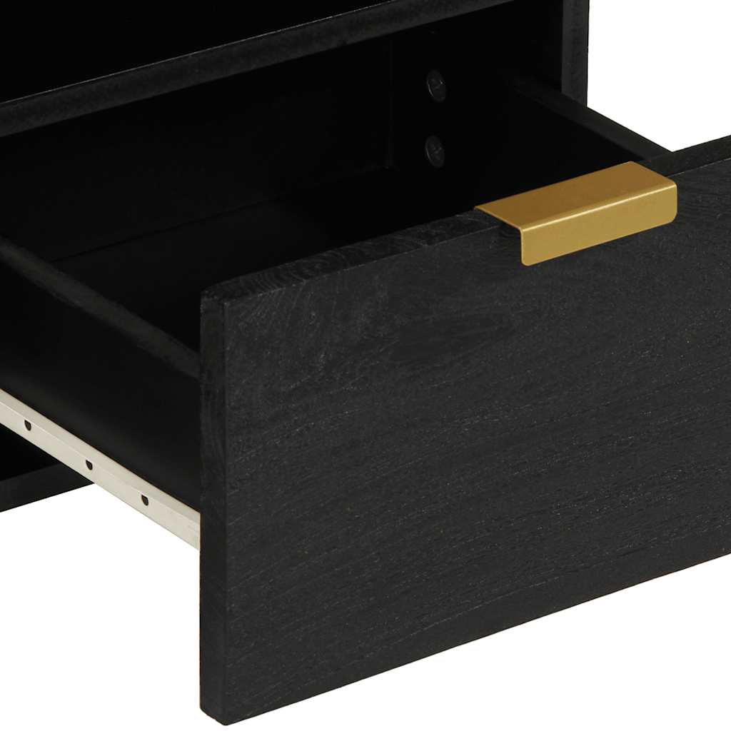 vidaXL Szafka pod TV, czarna, 70x33x46 cm, materiał drewnopochodny