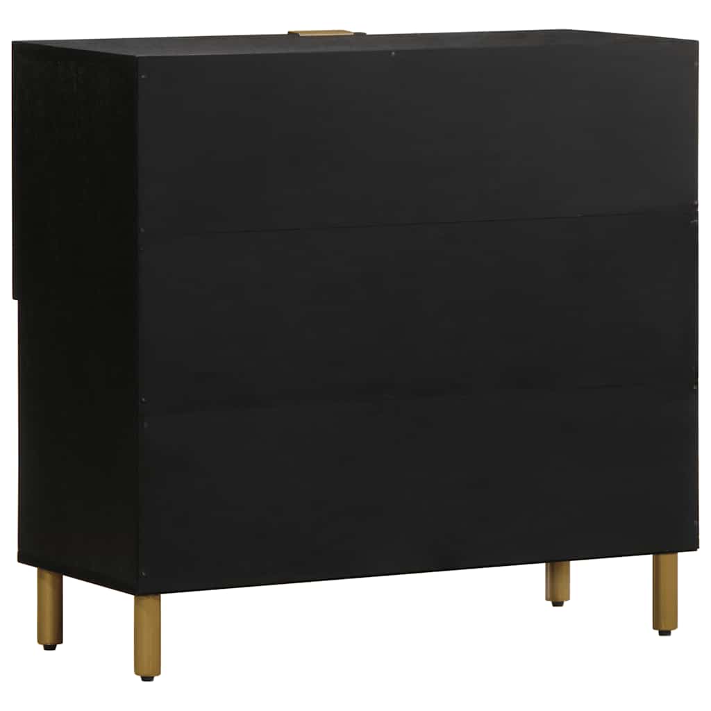 vidaXL Szafka, czarna, 80x33x75 cm, materiał drewnopochodny