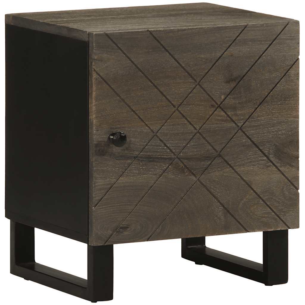 vidaXL Szafka nocna, czarna, 40x33x46 cm, lite drewno mango
