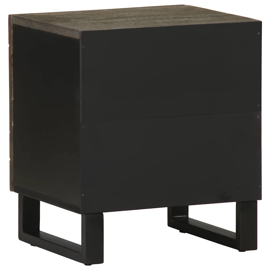 vidaXL Szafki nocne, czarne, 2 szt., 40x33x46 cm, lite drewno mango