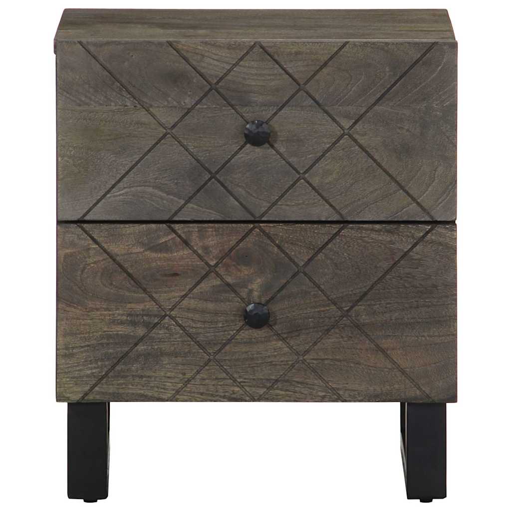 vidaXL Szafka nocna, czarna, 40x33x46 cm, lite drewno mango