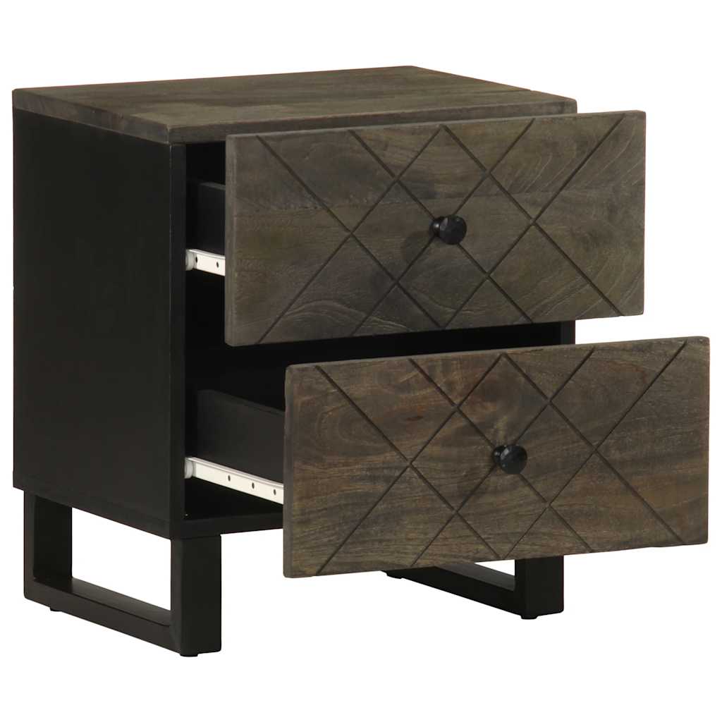 vidaXL Szafki nocne, czarne, 2 szt., 40x33x46 cm, lite drewno mango