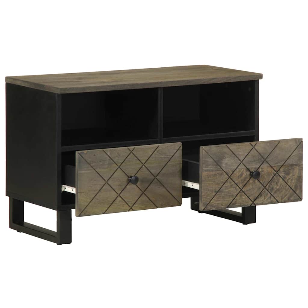 vidaXL Szafka pod telewizor, czarna, 70x33x46 cm, lite drewno mango
