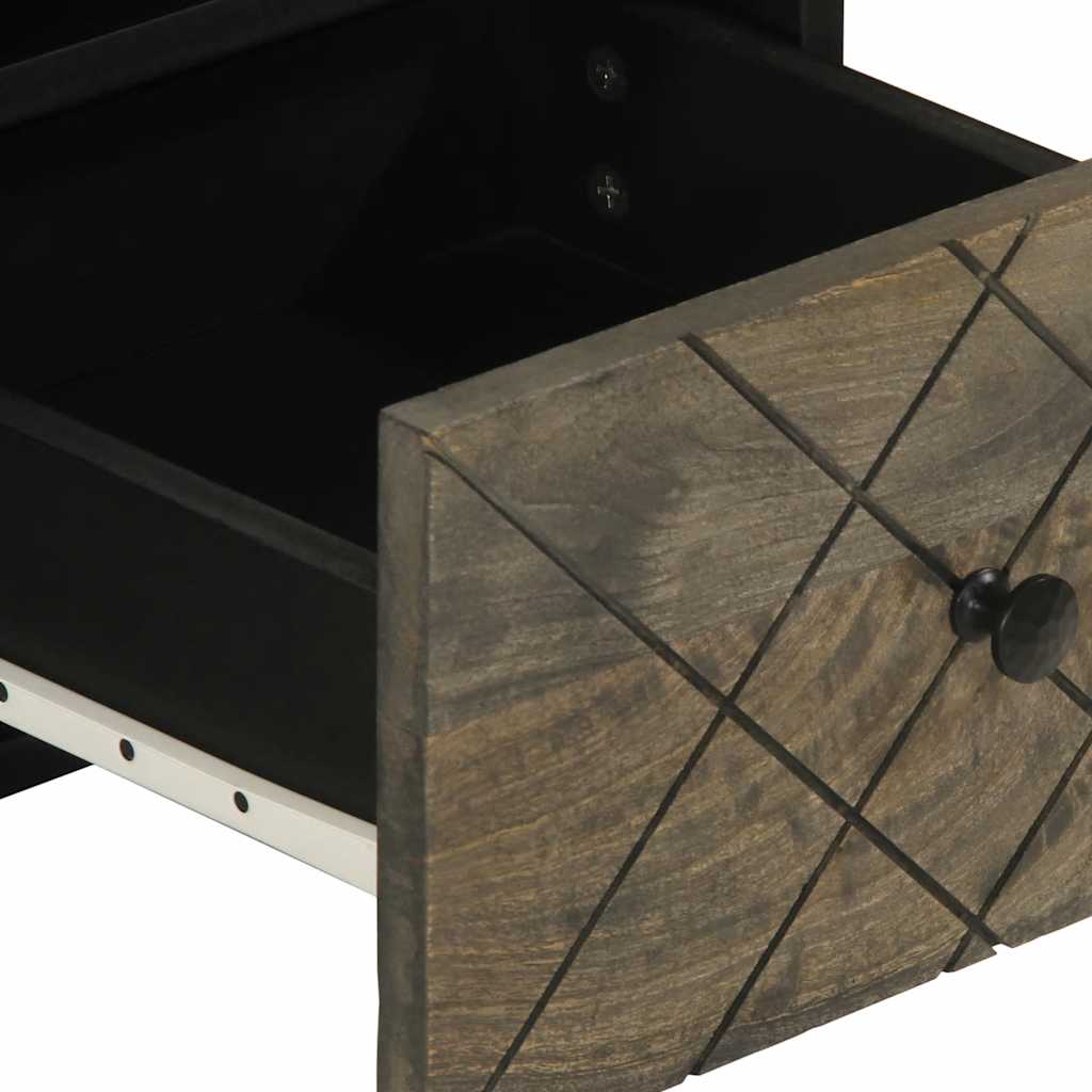 vidaXL Szafka pod telewizor, czarna, 70x33x46 cm, lite drewno mango