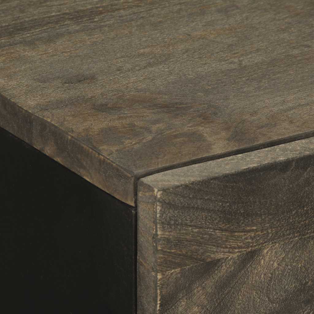 vidaXL Szafka, czarna, 60x33x75 cm, lite drewno mango