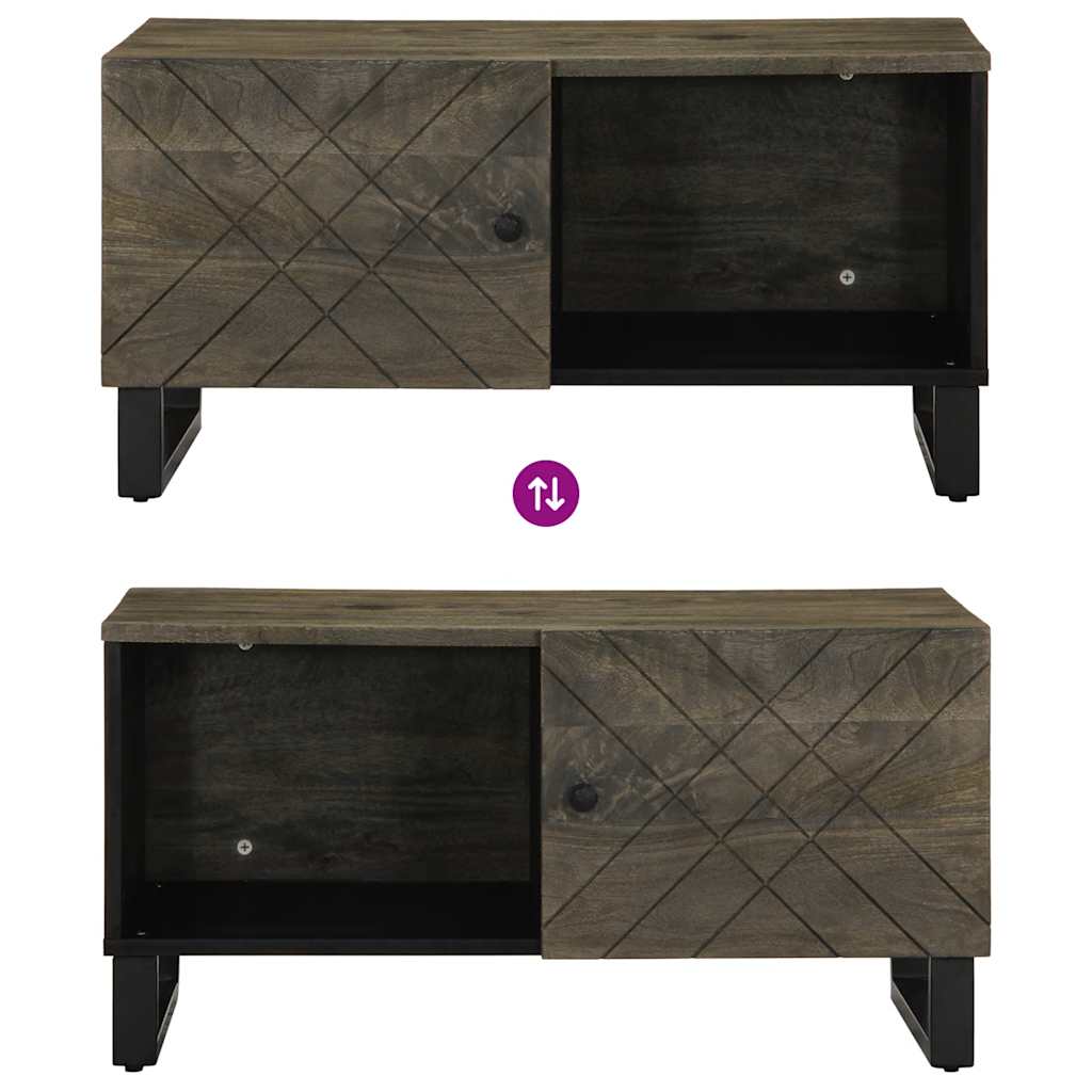 vidaXL Stolik kawowy, czarny, 80x50x40 cm, lite drewno mango