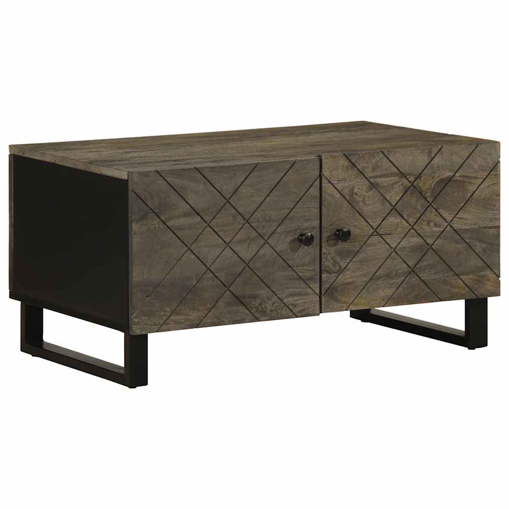 vidaXL Stolik kawowy, czarny, 80x50x40 cm, lite drewno mango