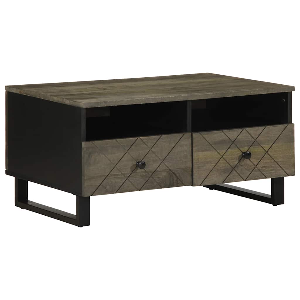 vidaXL Stolik kawowy, czarny, 80x54x40 cm, lite drewno mango
