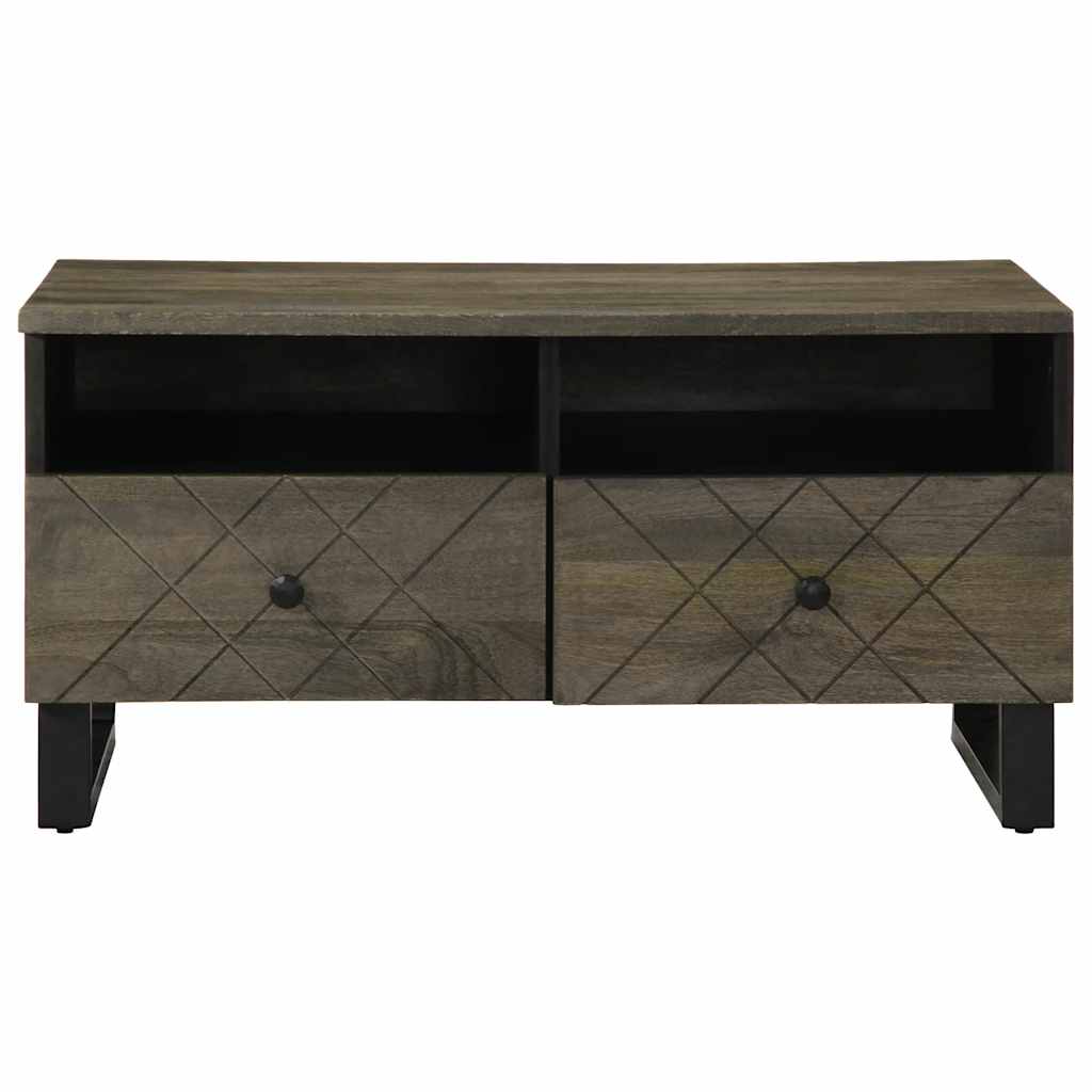 vidaXL Stolik kawowy, czarny, 80x54x40 cm, lite drewno mango
