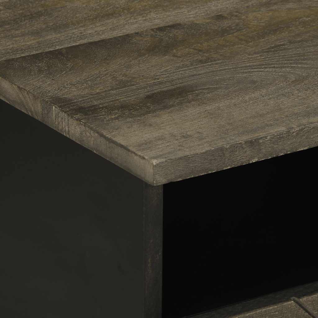 vidaXL Stolik kawowy, czarny, 80x54x40 cm, lite drewno mango