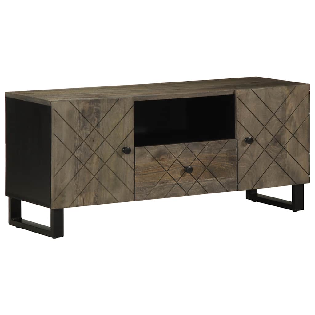 vidaXL Szafka pod telewizor, czarna, 105x33x46 cm, lite drewno mango