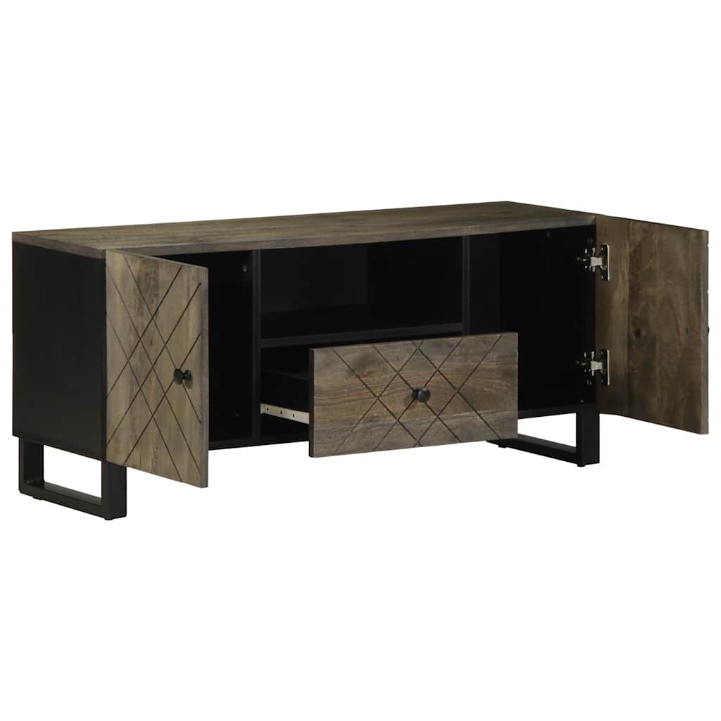 vidaXL Szafka pod telewizor, czarna, 105x33x46 cm, lite drewno mango
